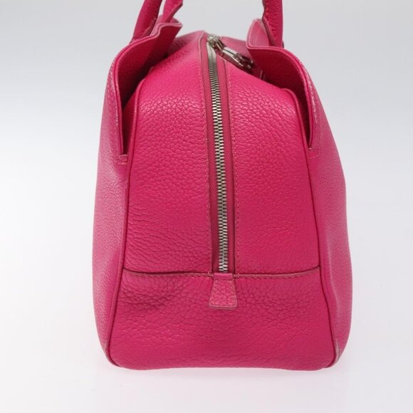 LOEWE Anagram Hand Bag Leather Pink Gold Auth yk17930 - Picture 6 of 16